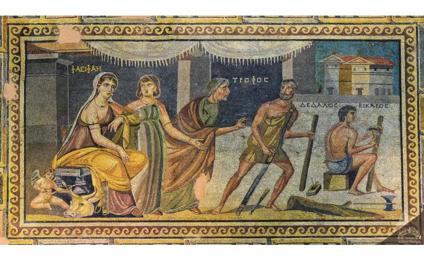  Zeugma Mozaik Müzesi'nde sergilenen Daidalos Mozaiği