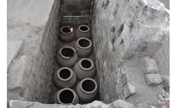 Ani Ören Yeri'ndeki kazıda erzak deposuyla tavus kuşu figürlü kase parçası bulundu Ani Ören Yeri'ndeki kazıda erzak deposuyla tavus kuşu figürlü kase parçası bulundu