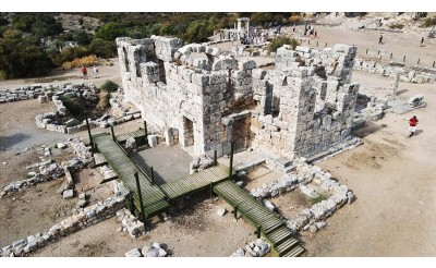 Kaunos Antik Kenti'nde Osmanlı dönemi türbe kalıntıları bulundu