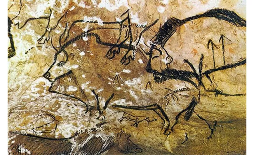 Fransa'nın güneyindeki Ariège bölgesinde yer alan Niaux Mağarası duvar resimleri