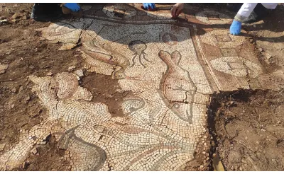 Kurtarma kazısında mozaikler bulundu